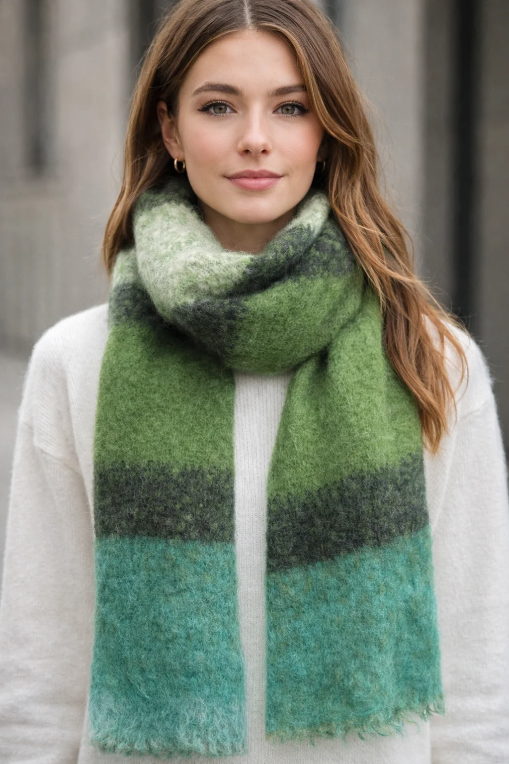 SCARF STRIPED GREEN