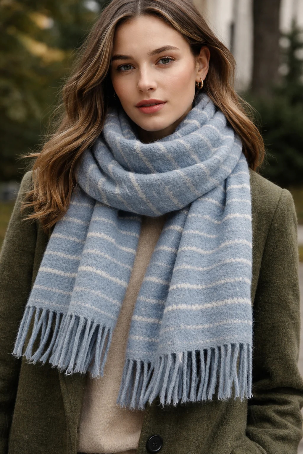 SCARF STRIPED BLUE